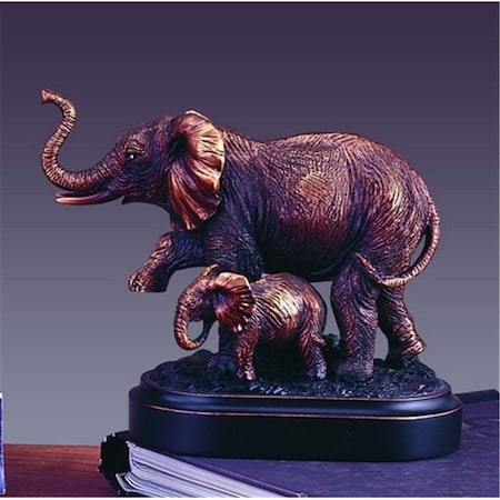 Dwellingdesigns F Elephant Bronze Plated Resin Sculpture - 6 x 3 x 5 in. DW2619754